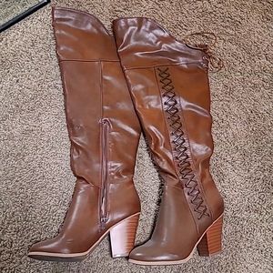 Thigh High Brown Boots Size 9